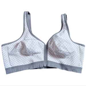 Cacique Cotton No-Wire Polka Dot Gray White Bra Size 40D